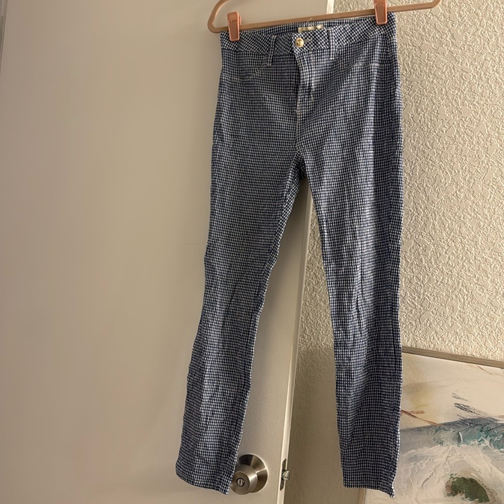 L’Agence Mandy high rise gingham cotton pants size 26